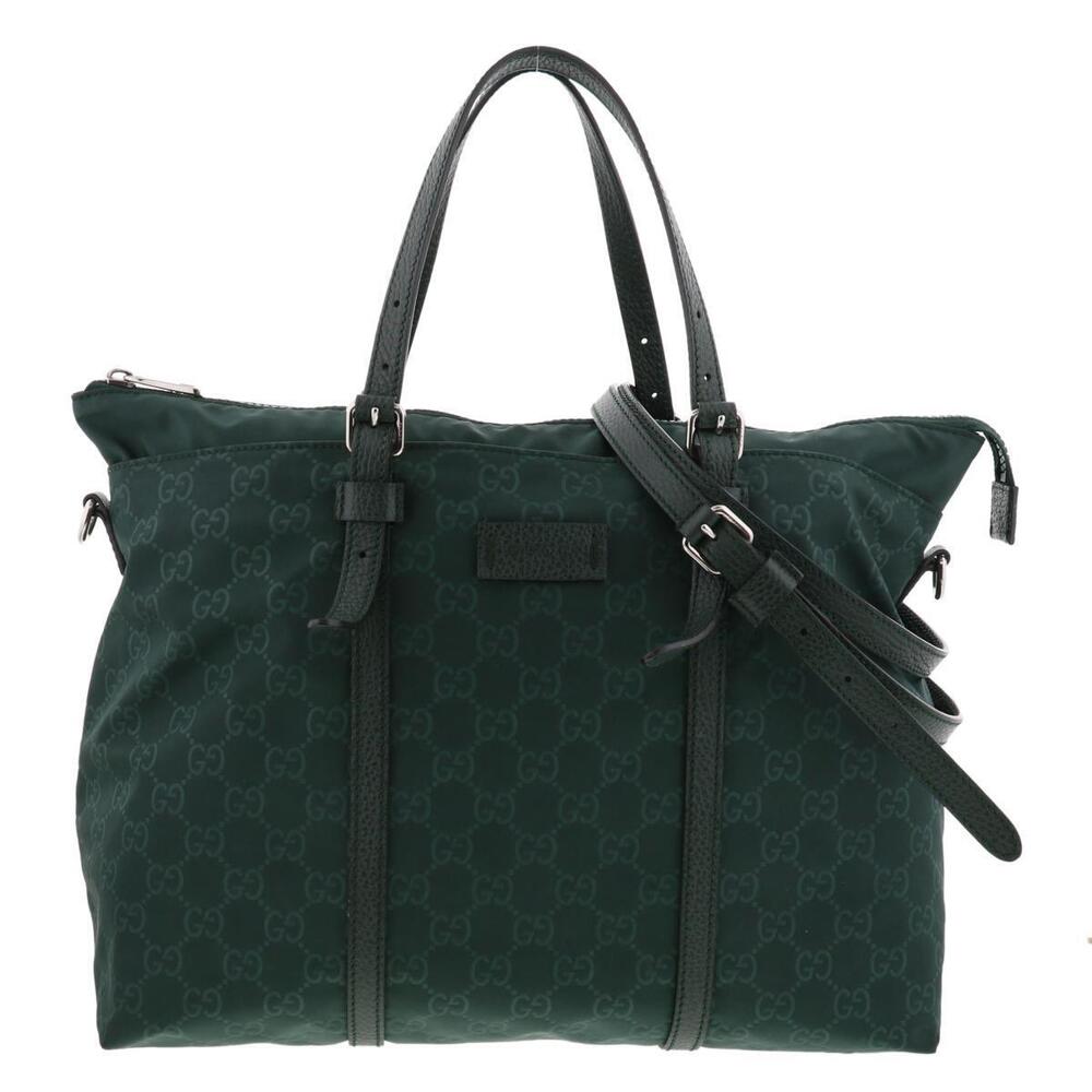 GUCCI GG Tote Bag Handbag Interlocking Green